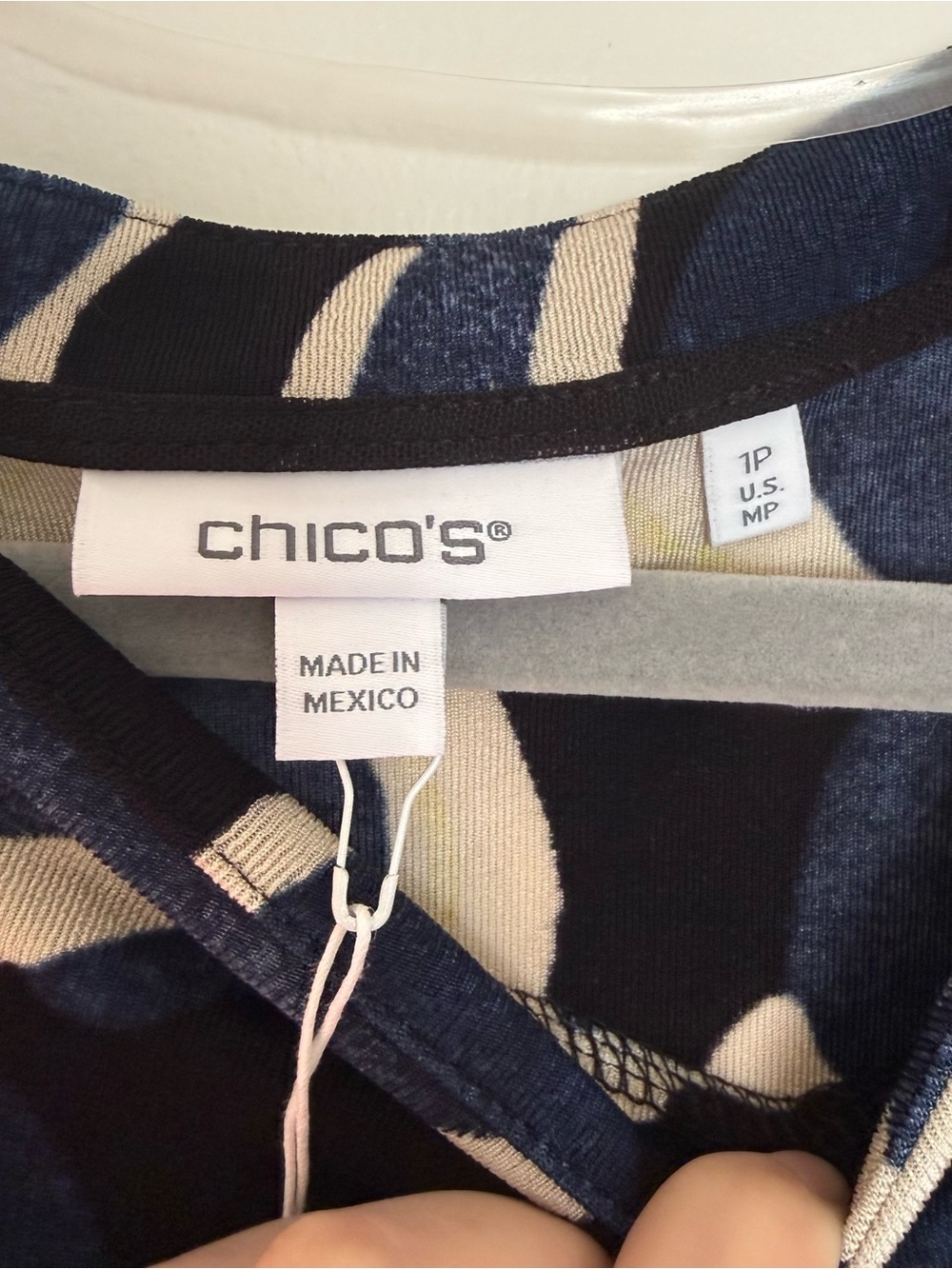 Chico's Navy and Cream Floral Travelers Maxi Dress - Picture 8 of 8